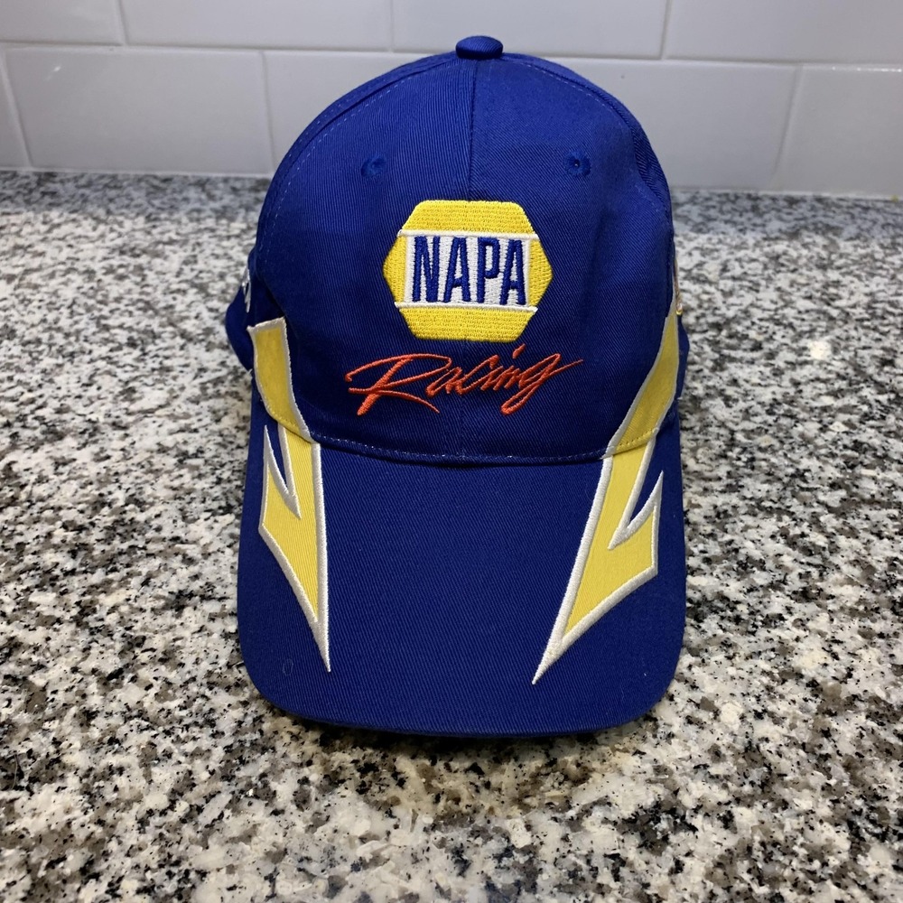 Michael Waltrip Racing Hat Cap Strap Back Mens One Size Blue NASCAR NAPA 55